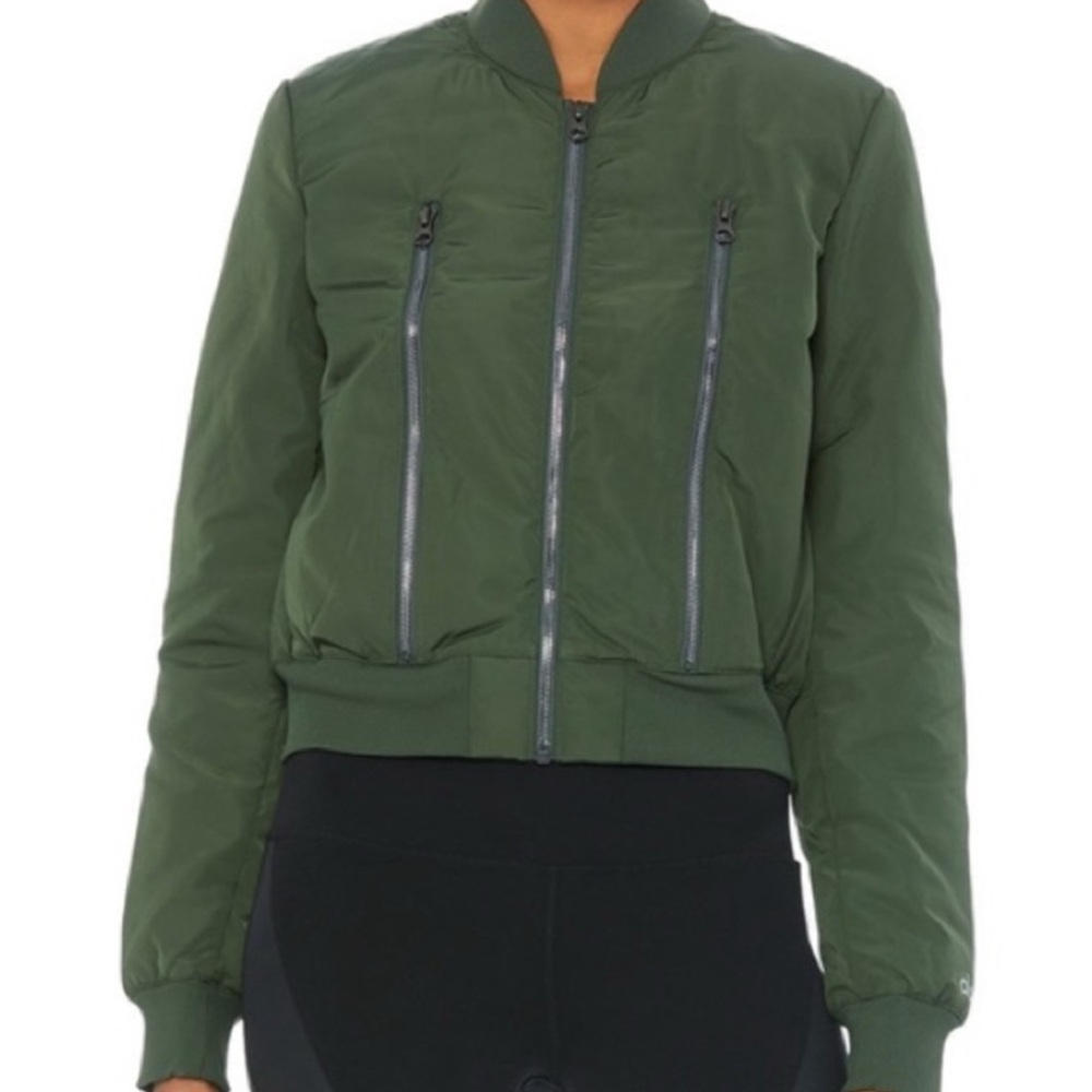 ALO Yoga Off duty Olive Bomber Jacket size M